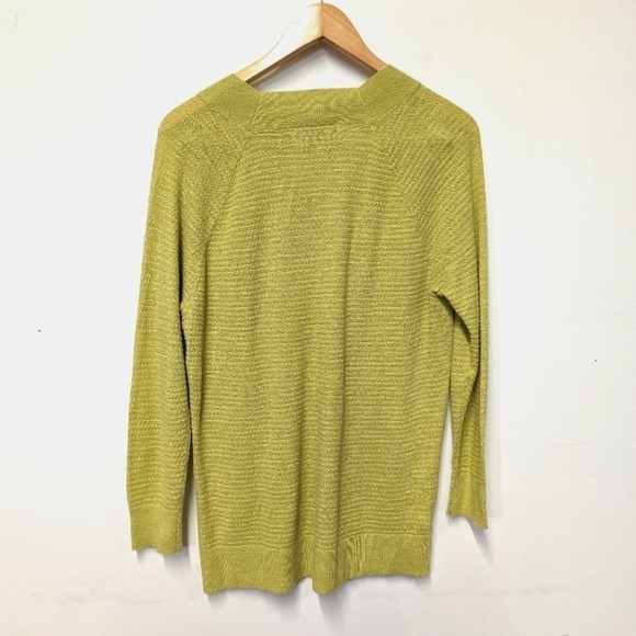 Nwt Loft Outlet Lime Green V Neck Summer Cotton Sweater M - Picture 5 of 12
